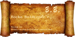 Bocke Boldizsár névjegykártya